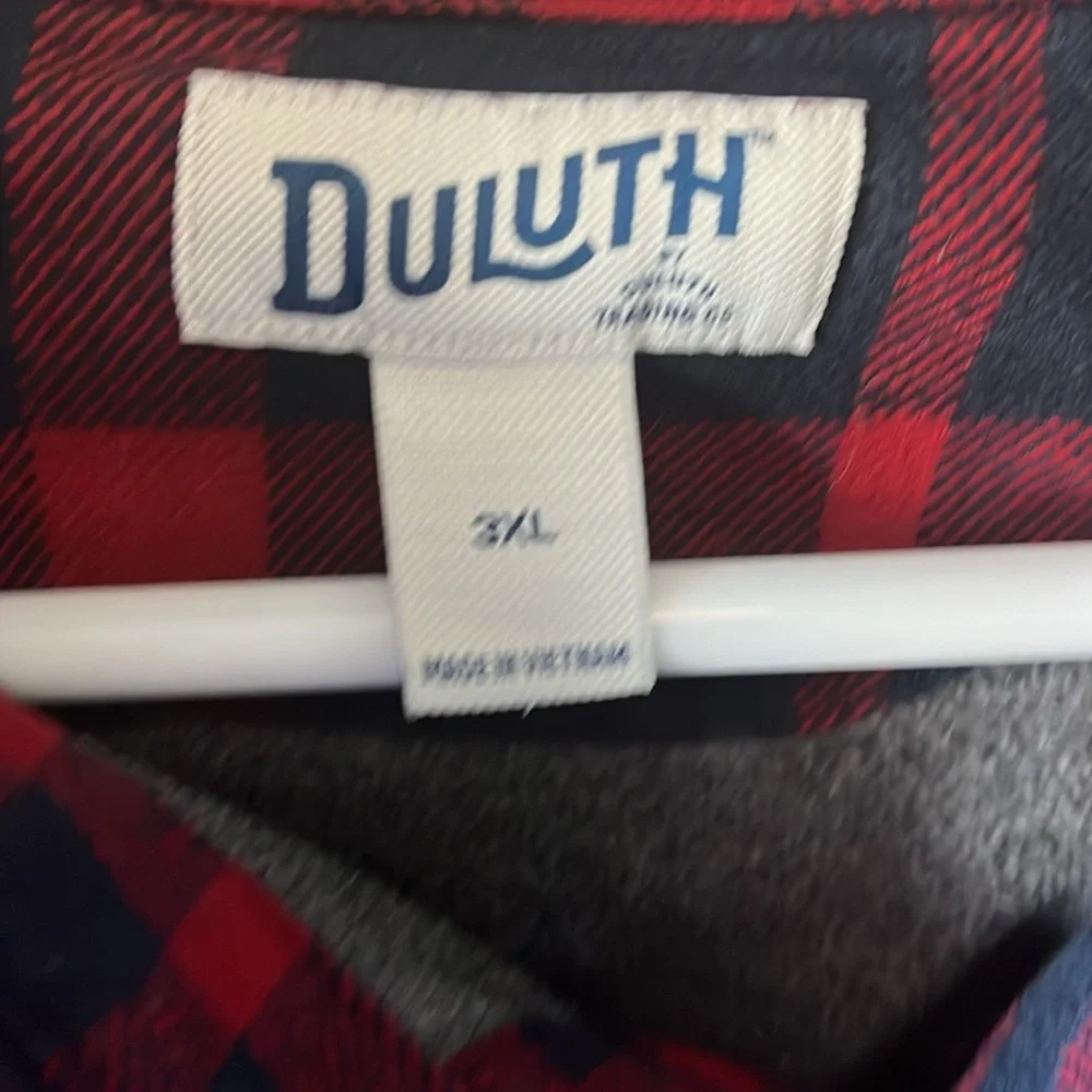Duluth Trading Co. Navy and red flannel ShirtJac. 3XL. Worn one time - Picture 2 of 9